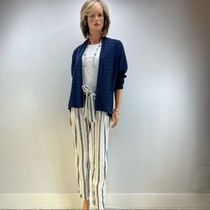 Knit Sweater Women, Navy Blue, Shawl Collar Open Front Large Long  Sleeves NWOT